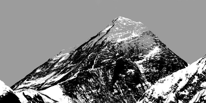 Fototapeta Abstract silhouette of Mount Everest from Gokyo valley