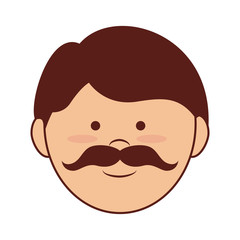 Obraz premium man face mustache icon vector graphic