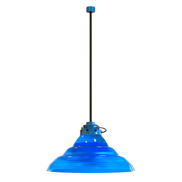 blue pendant lamp isolated on white