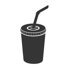 glass paper straw drink icon vector graphic