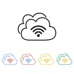 Cloud computing - vector icon.