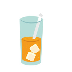 glass straw drink ice icon vector graphic