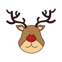 reindeer rupolph christmas face icon vector graphic
