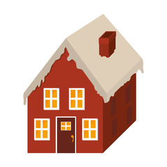 house christmas snow icon vector graphic