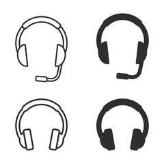 Headphone icon set