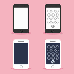 Set of smartphone in flat style.