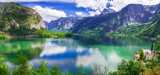 Schilderijen op glas Adembenemende natuur en meren van Oostenrijk. Hallstatt © Freesurf