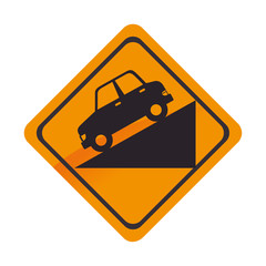 Naklejka premium car warning sign transportation icon vector graphic