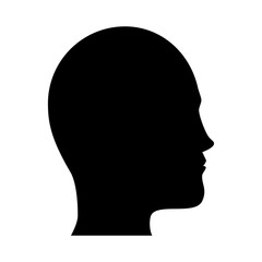 man silhouette side profile icon vector graphic