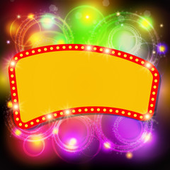 Shining background with retro casino light banner