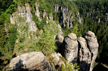 Rock formation Bastei in Saxon Switzerland, Germany