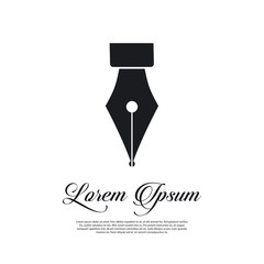Fountain pen icon vintage style