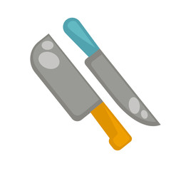 Illustration of cookingknifes, isolated on white