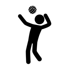 Fototapeta premium volleyball man game sport pictogram pose vector graphic icon