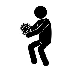 Fototapeta premium volleyball man game sport pictogram pose vector graphic icon