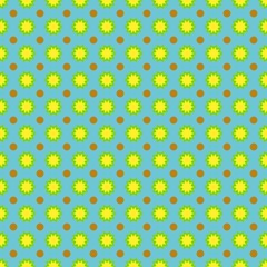 Flower and circle seamless pattern