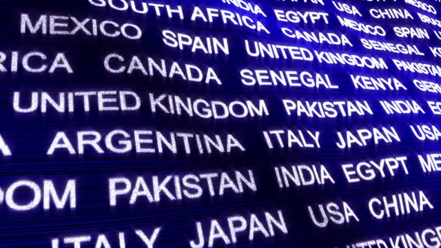 WORLD STATES Keywords on Carpet, Background, Loop, 4k

