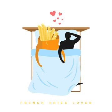 Lover french fries. I love food. Fastfood and man. Food lovers i