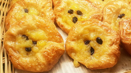 Pineapple danish pastries with raisin