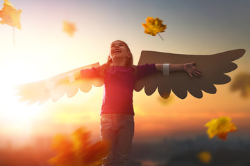 Kid with the wings of a bird