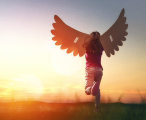 Kid with the wings of a bird