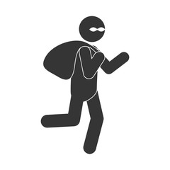 stolen thief black  man vector graphic icon