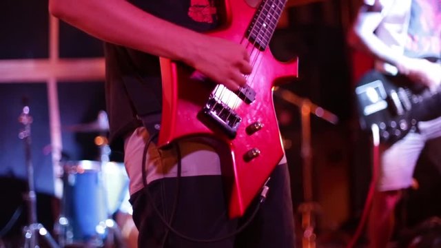 Guitarist in a rock band