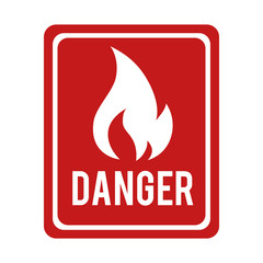 flame fire sign flammable danger warning burn vector graphic isolated illustration