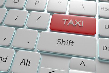 3d illustration "Taxi" button on keyboard