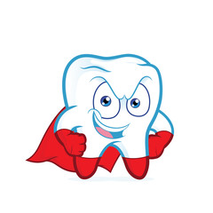 Superhero tooth posing