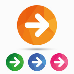 Arrow sign icon. Next button. Navigation symbol