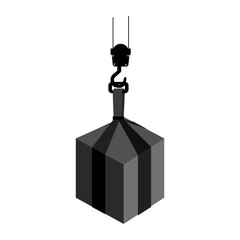 Naklejka premium cargo hook hang hanging heavy object industry weight container vector graphic isolated illustration