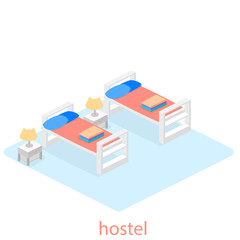 Isometric hostel room