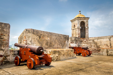 Castillo de San Felipe and canons - Cartagena de Indias, Colombia © diegograndi