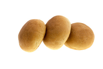 round wheat bread isolated on white background