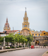 Fototapeta na wymiar Clock Tower Gate - Cartagena de Indias, Colombia