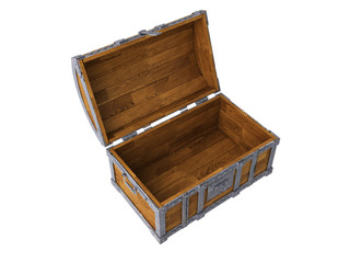 old chest on white background