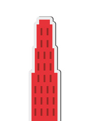 flat design single tall building icon vector illustration
