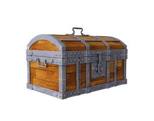 old chest on white background