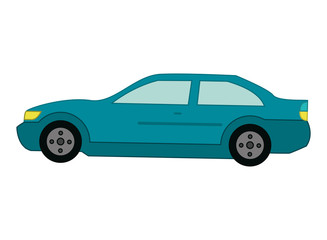 Obraz na płótnie Canvas flat design car sideview icon vector illustration