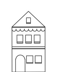 flat design single building icon vector illustration