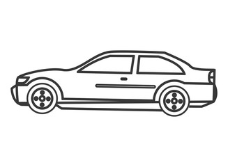 Fototapeta na wymiar flat design car sideview icon vector illustration