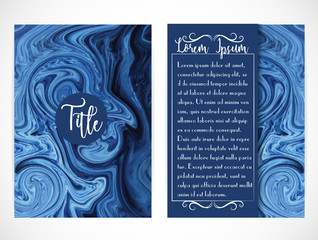 Cover template with marbling. Can be used for postcard, invitation, brochure, cover book, catalog. Size A4. Vector illustration, eps10