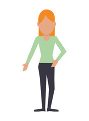 flat design faceless woman icon vector illustration