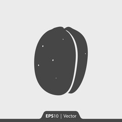 Apricot vector icon for web and mobile