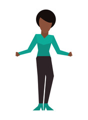 flat design dark skin faceless woman icon vector illustration