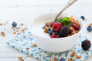 Yogurt with Granola and fresh berries