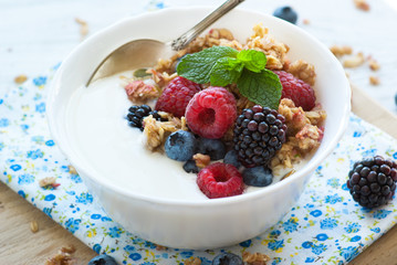 Yogurt with Granola and fresh berries