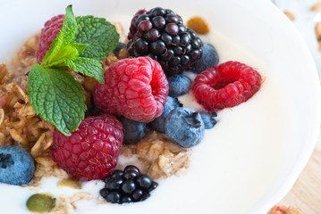 Yogurt with Granola and fresh berries