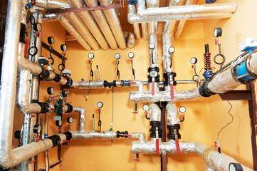gas heating system boiler room equipments